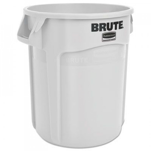 Round Brute Container, Plastic, 20 gal, White